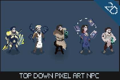 Pixel Art Top-Down RPG NPC By Afgameassets