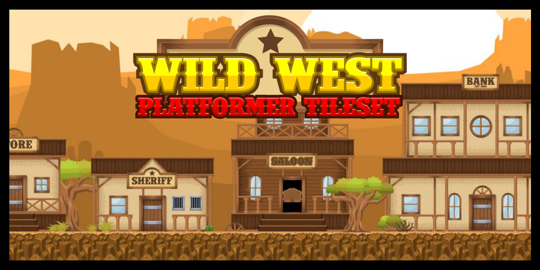 Wild West Platformer Tileset