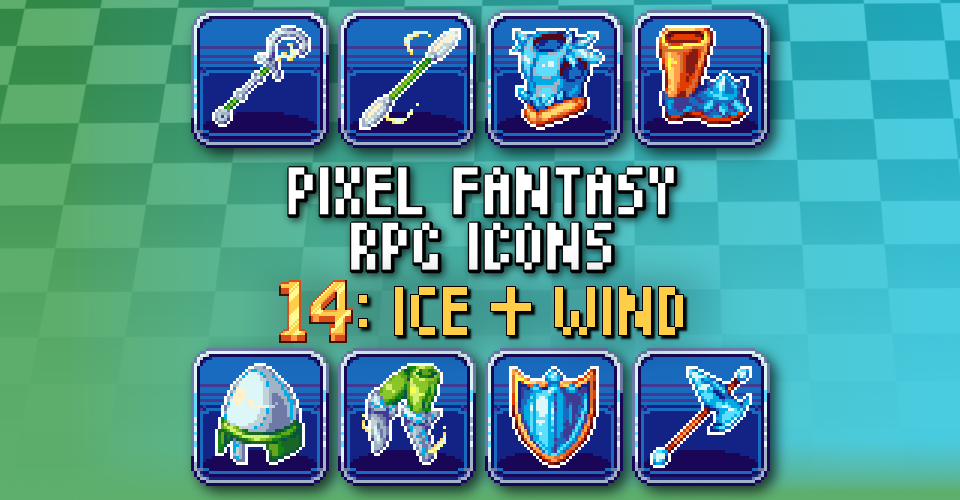 PIXEL FANTASY RPG ICONS - PACK 14: ICE + WIND