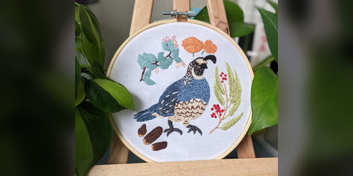 Cover image for Wild Quail Embroidery Pattern
