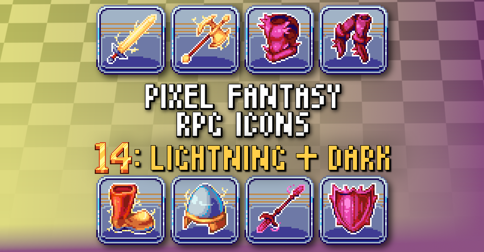 PIXEL FANTASY RPG ICONS - PACK 14: LIGHTNING + DARK