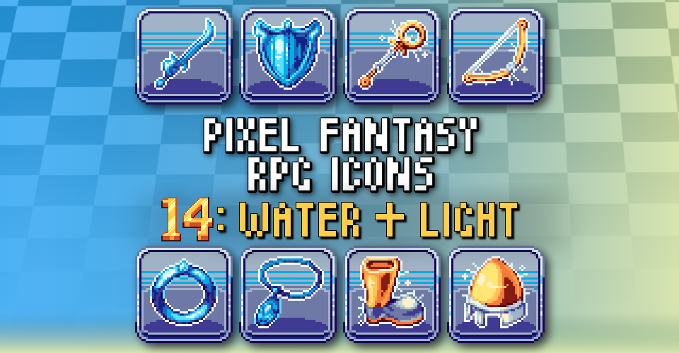 PIXEL FANTASY RPG ICONS - PACK 14: WATER + LIGHT