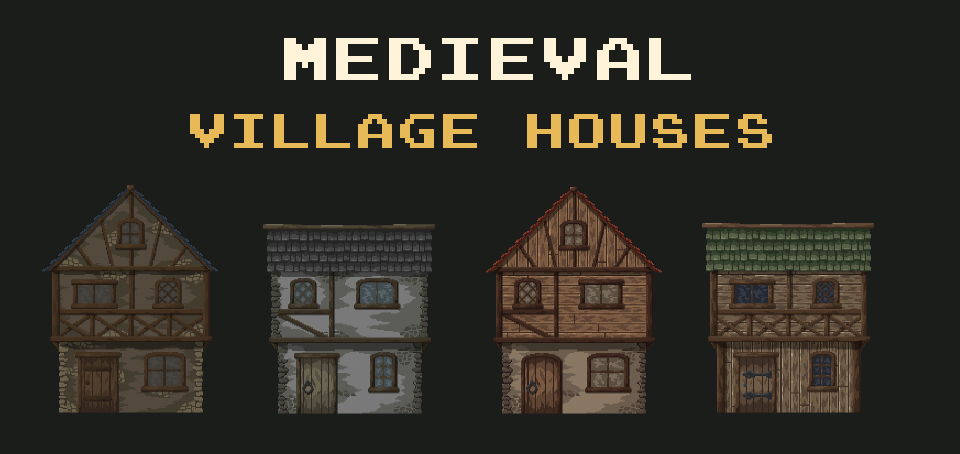 Medieval Village House Pixel Art