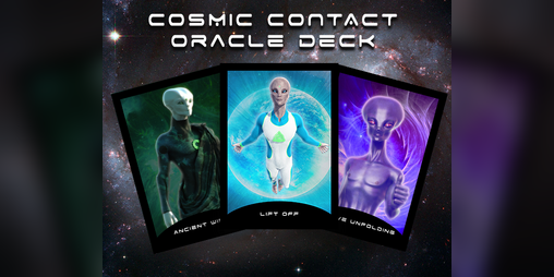 Cover image for COSMIC CONTACT VIRTUAL ORACLE DECK