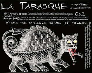 The Tarasque: an Occitan monster adapted for MÖRK BORG   - the scourge of Nerluc, Borgified 