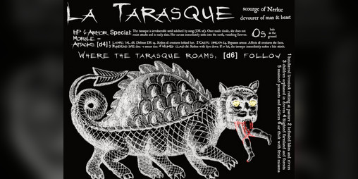 Cover image for The Tarasque: an Occitan monster adapted for MÖRK BORG