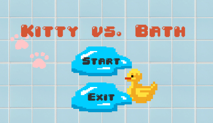 Kitty vs. Bath retro game