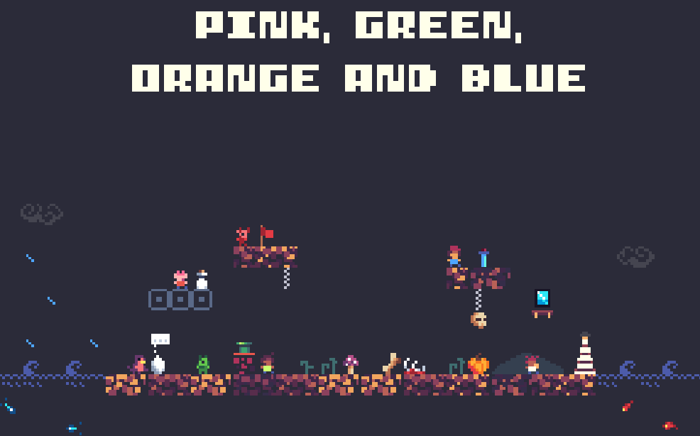 Cover image for Pink, Green, Orange and Blue