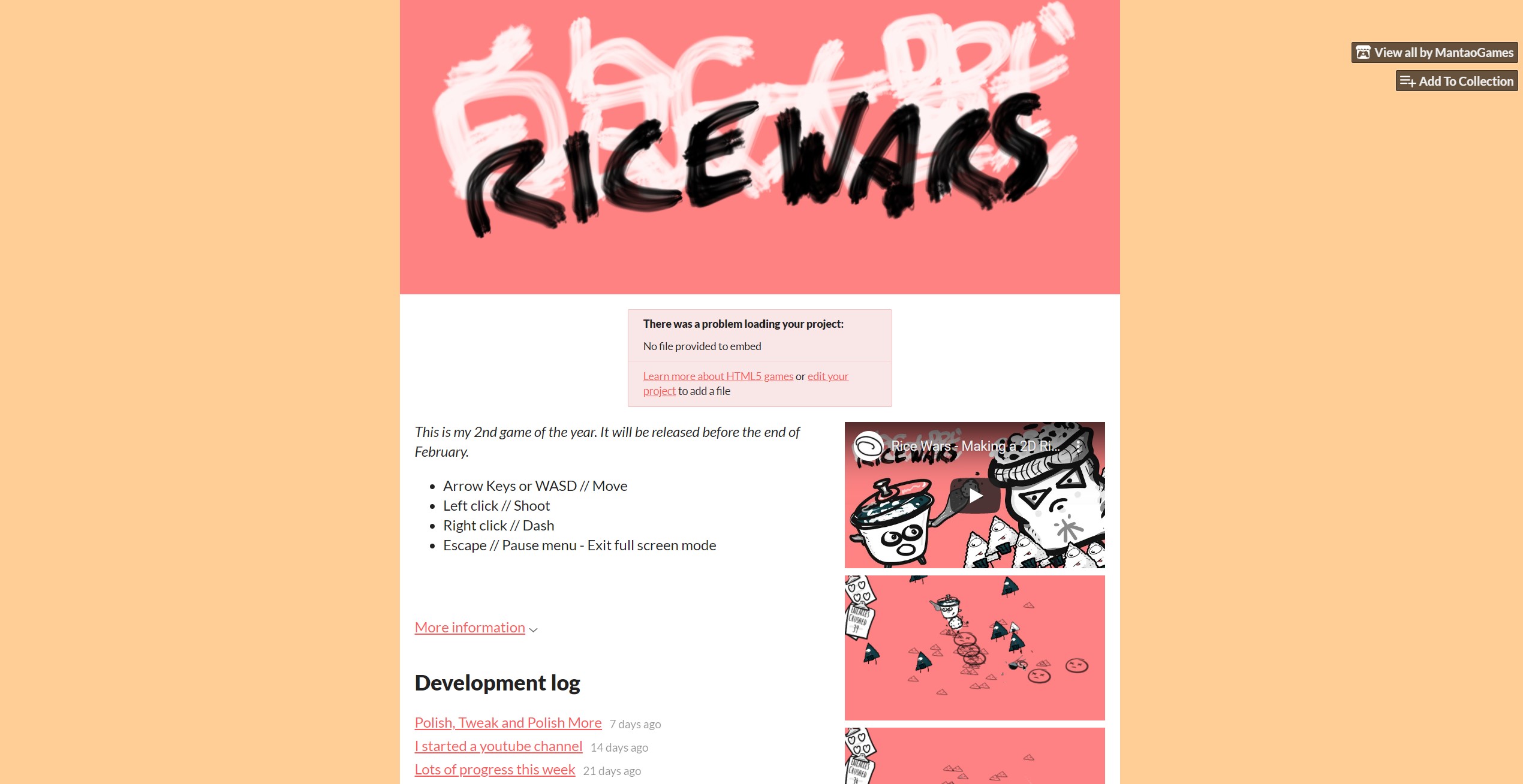 Rice Wars'page on itch.io