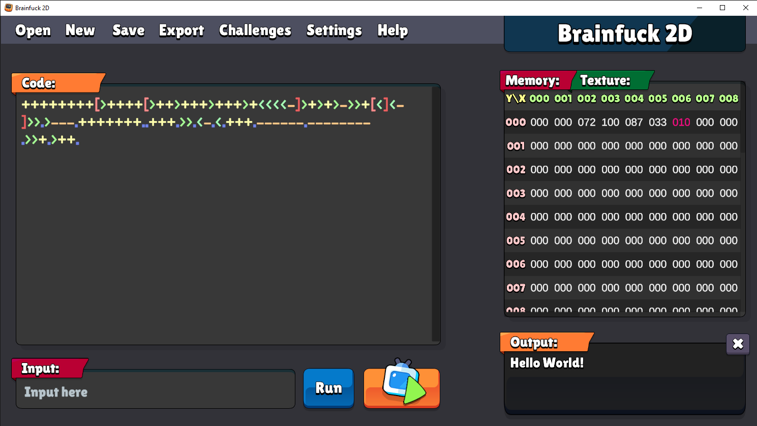 Brainfuck 2D by MySelfXD
