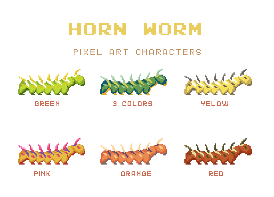 Horn Worm - Pixel Art Character