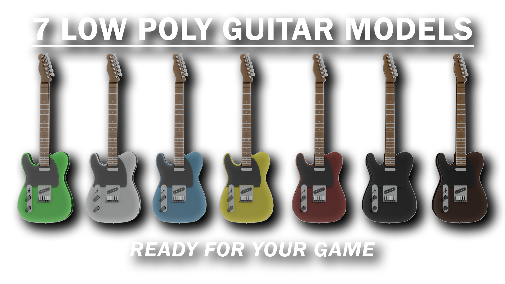 [FREE] Low Poly Guitar Models