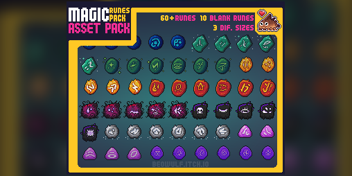 New DLC, Boss and Minions, Magic Runes Pixel Icons, Pixelart