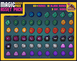 New DLC, Boss and Minions, Magic Runes Pixel Icons, Pixelart