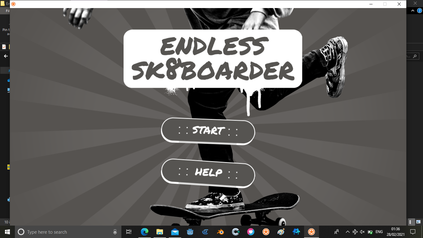 Endless skate boarder