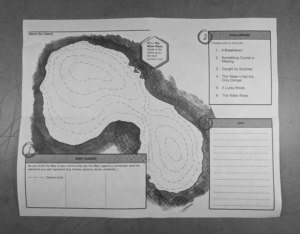 Unfold the zine to reveal the play map inside.