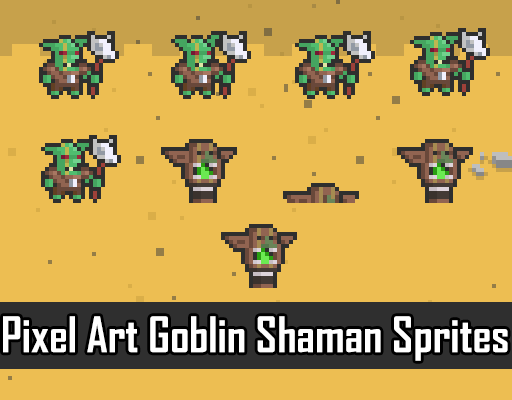 2D Pixel Art Goblin Shaman Sprites by Elthen's Pixel Art Shop