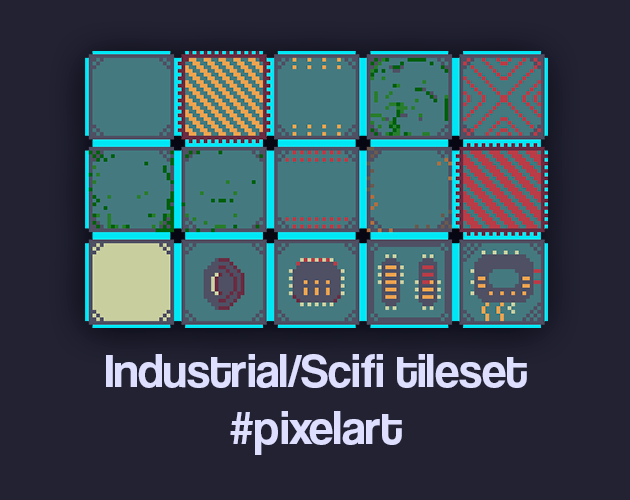 Industrial/SciFi top-down tileset by helleworld