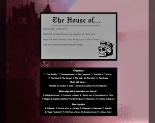 The House of...   - Solo genealogy game on a business card 