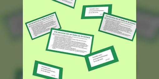 Cover image for una persona con un haiku en la cartera