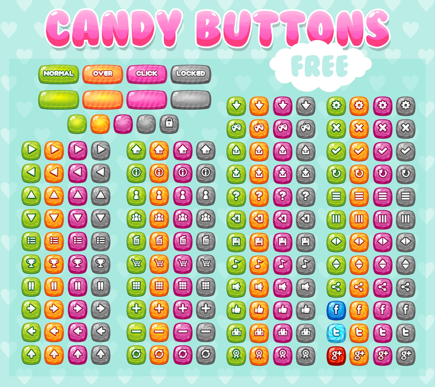 Free Candy Buttons