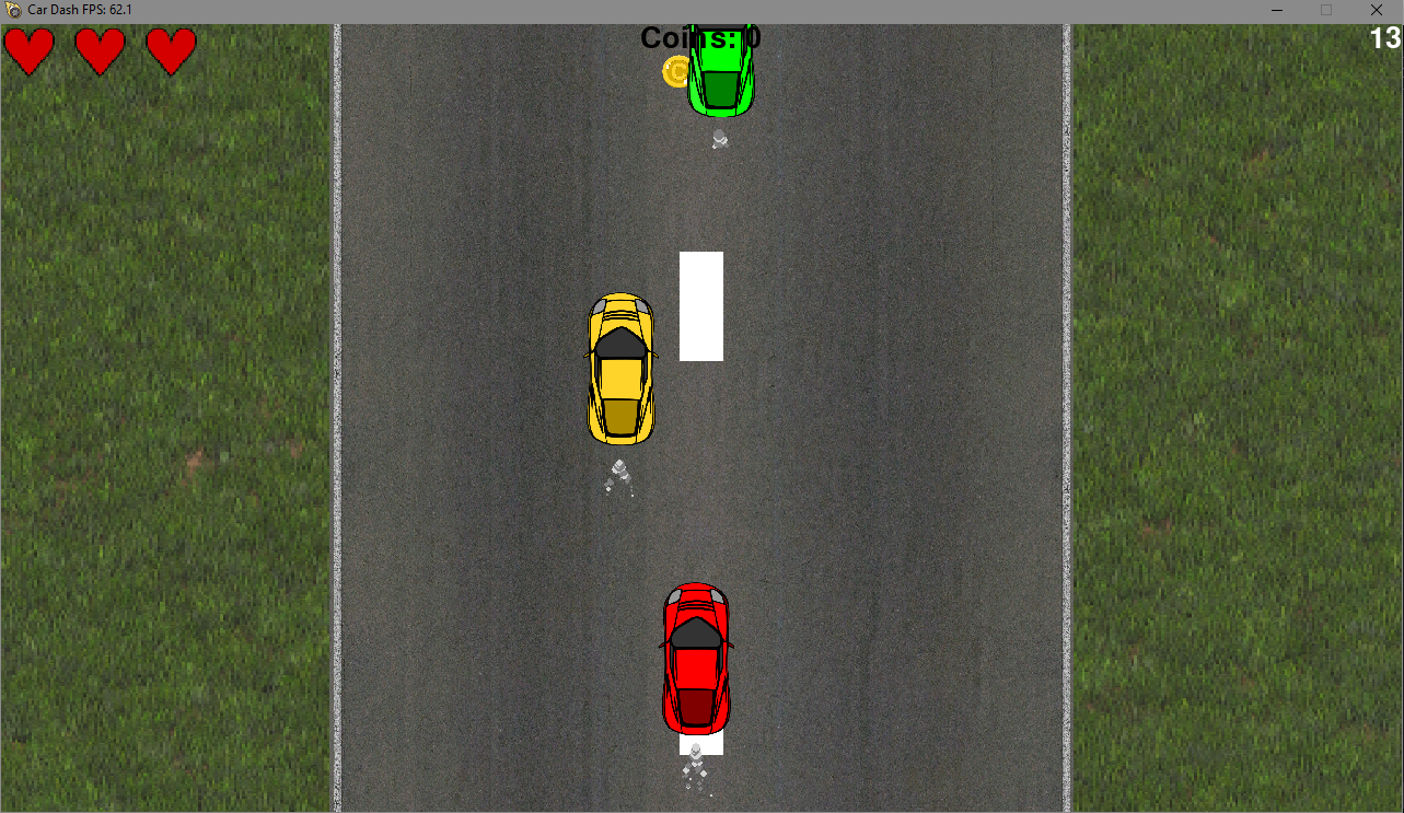 Car Dash PyGame Creation by Ghost_Hunter1200