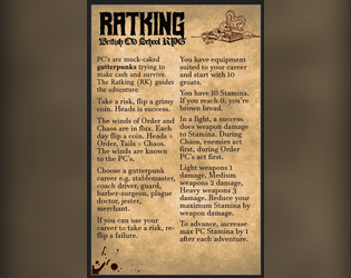 RATKING: British Old School RPG   - BOSR Business Card RPG 