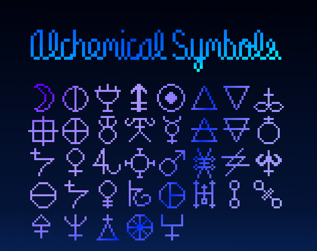 Pixel Alchemical Symbols - 16x16