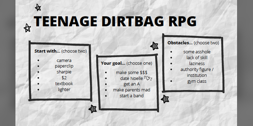Cover image for teenage dirtbag rpg