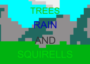 Cover image for Trees,Rain and Squirells