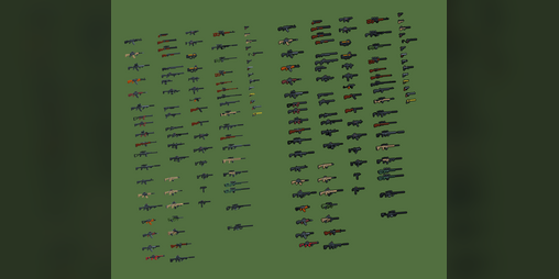 Pixel art weapons by Caarbo