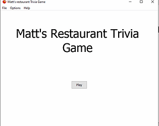 Matt's restaurant trivia game