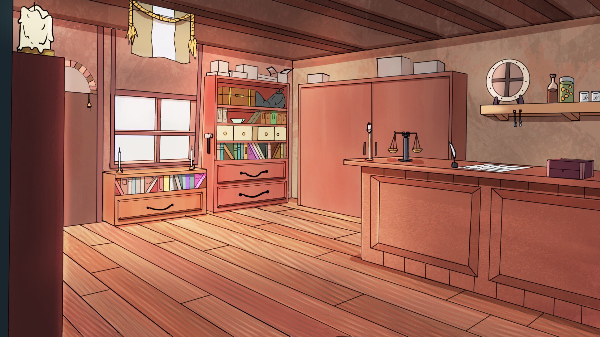 Anime background material-living room - Stock Illustration [100923241] -  PIXTA