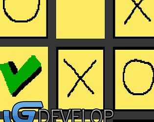 Tic tac toe - a game example from the GDevelop game making app