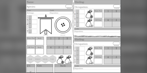 Cover image for Character/Hireling Sheet
