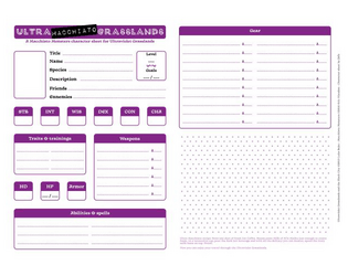Ultra Macchiato Grasslands [EN & FR]   - A character sheet to play in the UVG with Macchiato Monsters (english & français) 