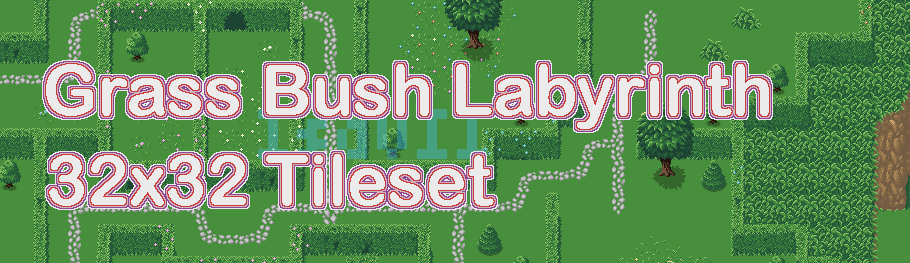 Grass / bush labyrinth Tileset 32x32