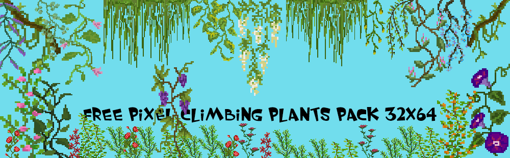 Free Pixel Climbing plants pack 32x64
