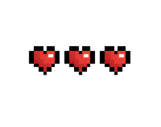 Cute red heart pixel art 8 bit game Royalty Free Vector