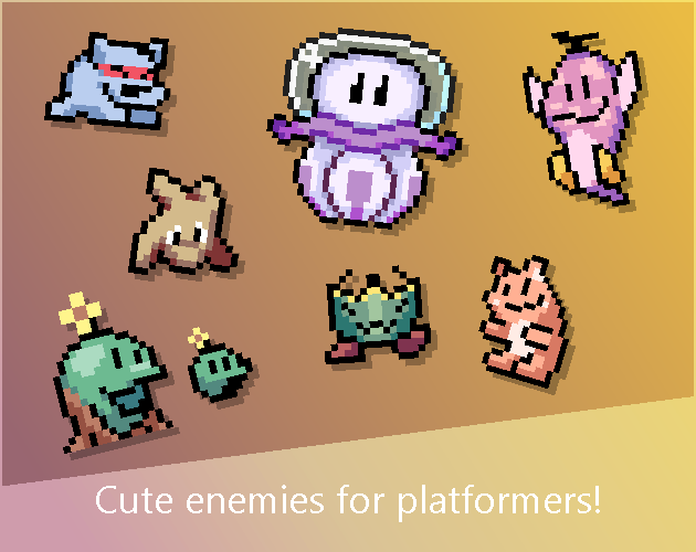 Cute Platformer Enemies by Enjl