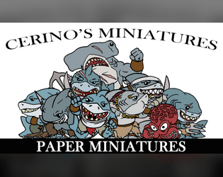 Cerino's Miniatures: "Shark Pirate Crew" Paper minis set  
