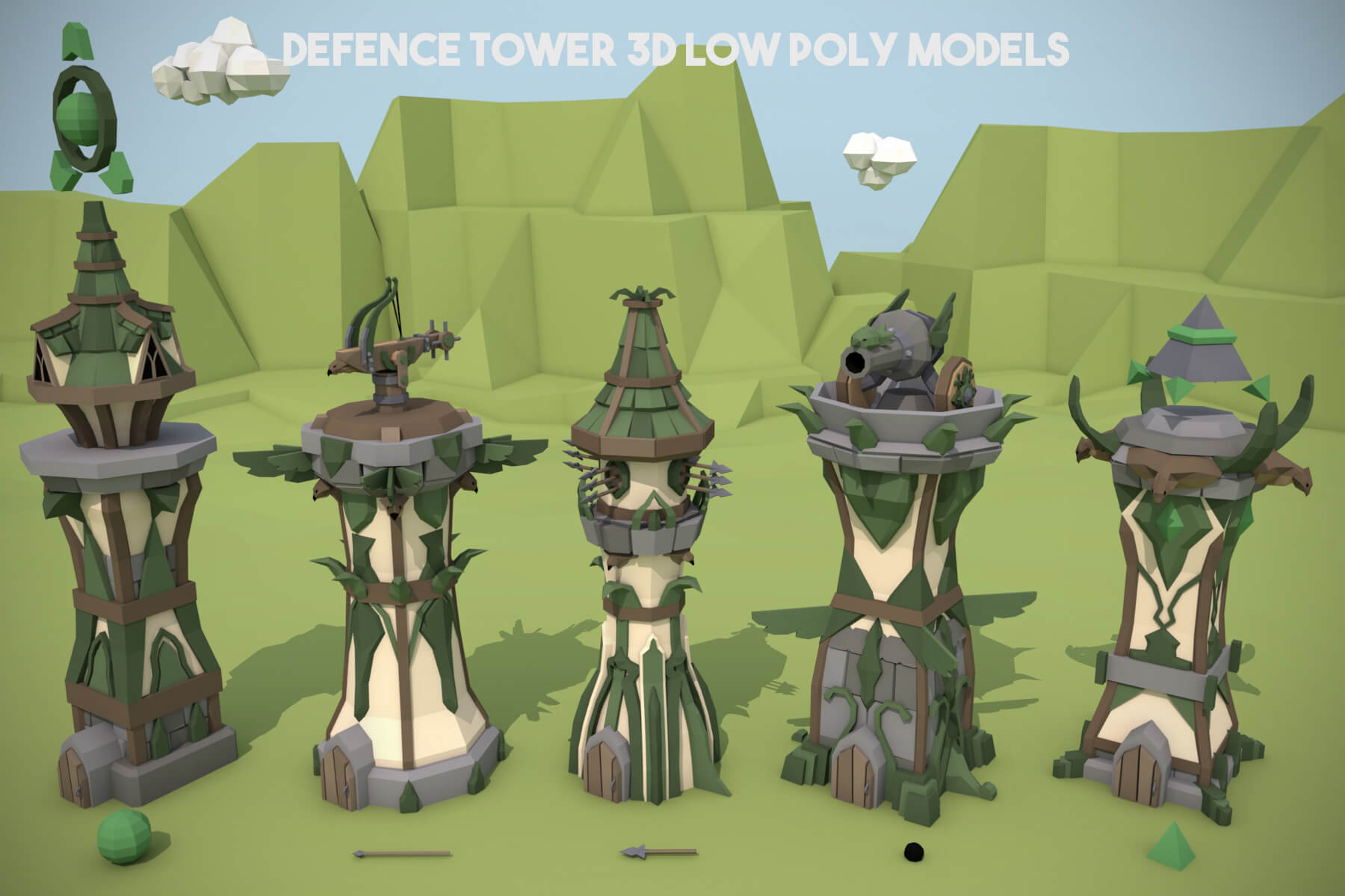 Free Archer Towers Pixel Art for Tower Defense 