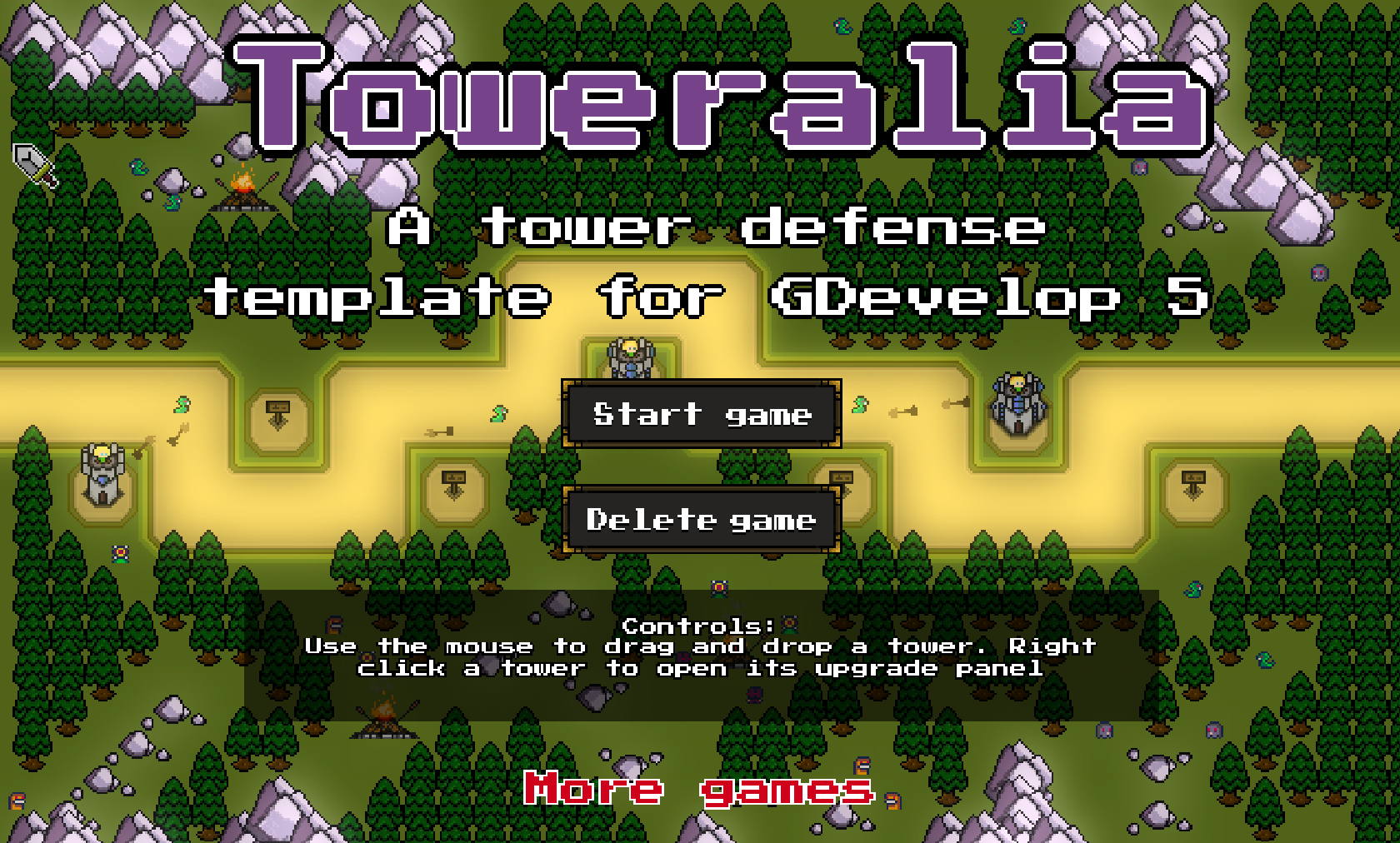 GDevelop - Toweralia - A tower defense template