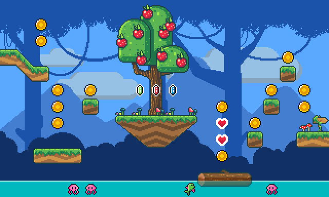 Forest Tileset Pixel Art Game Asset