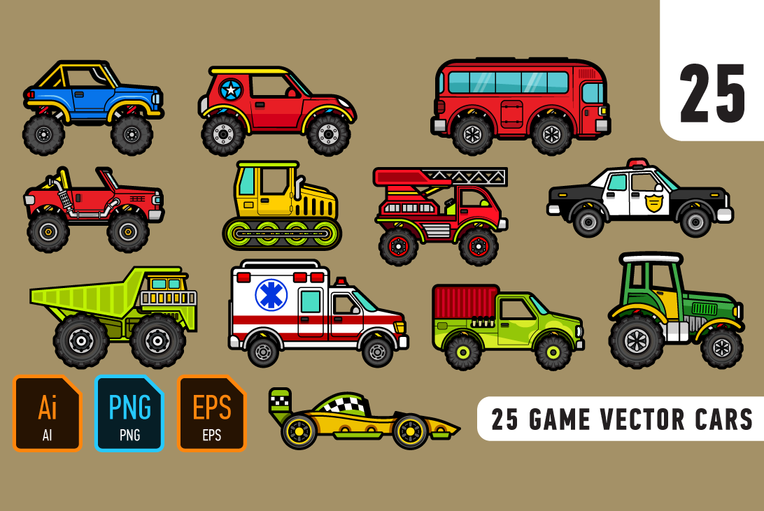 25 game vector cars