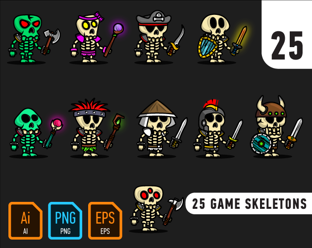25 game skeletons by cruizrf