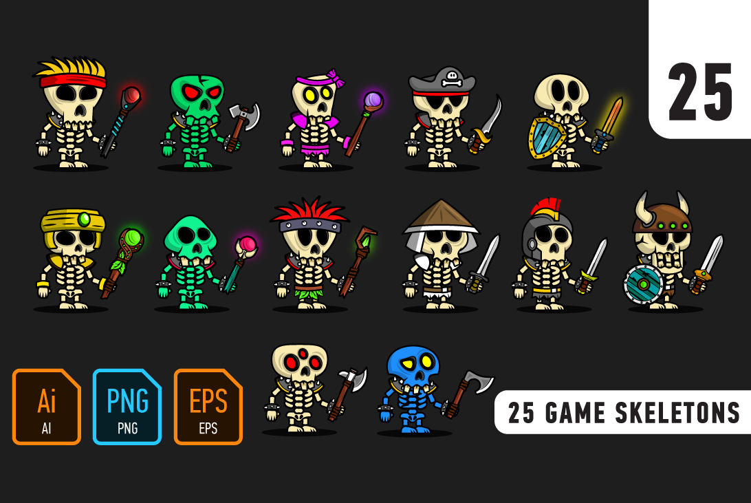 25 game skeletons