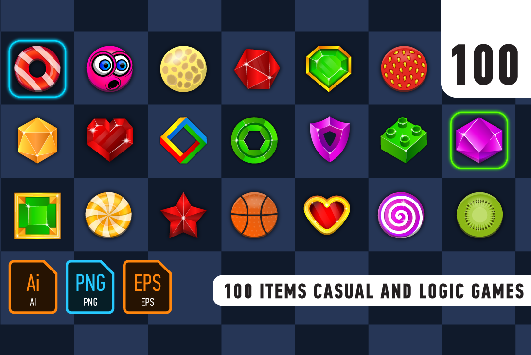 100 items casual and logic games