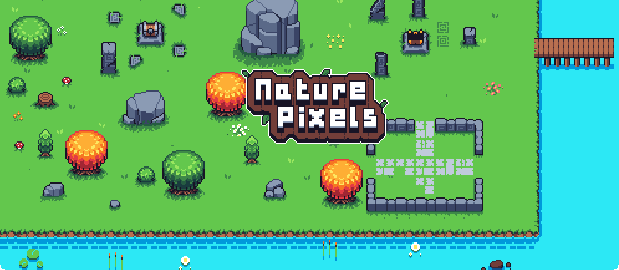 Nature pixel art base assets FREE