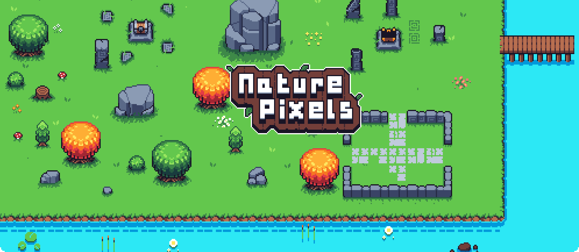 Nature Pixels | Top-down pixel art asset pack by Gowl